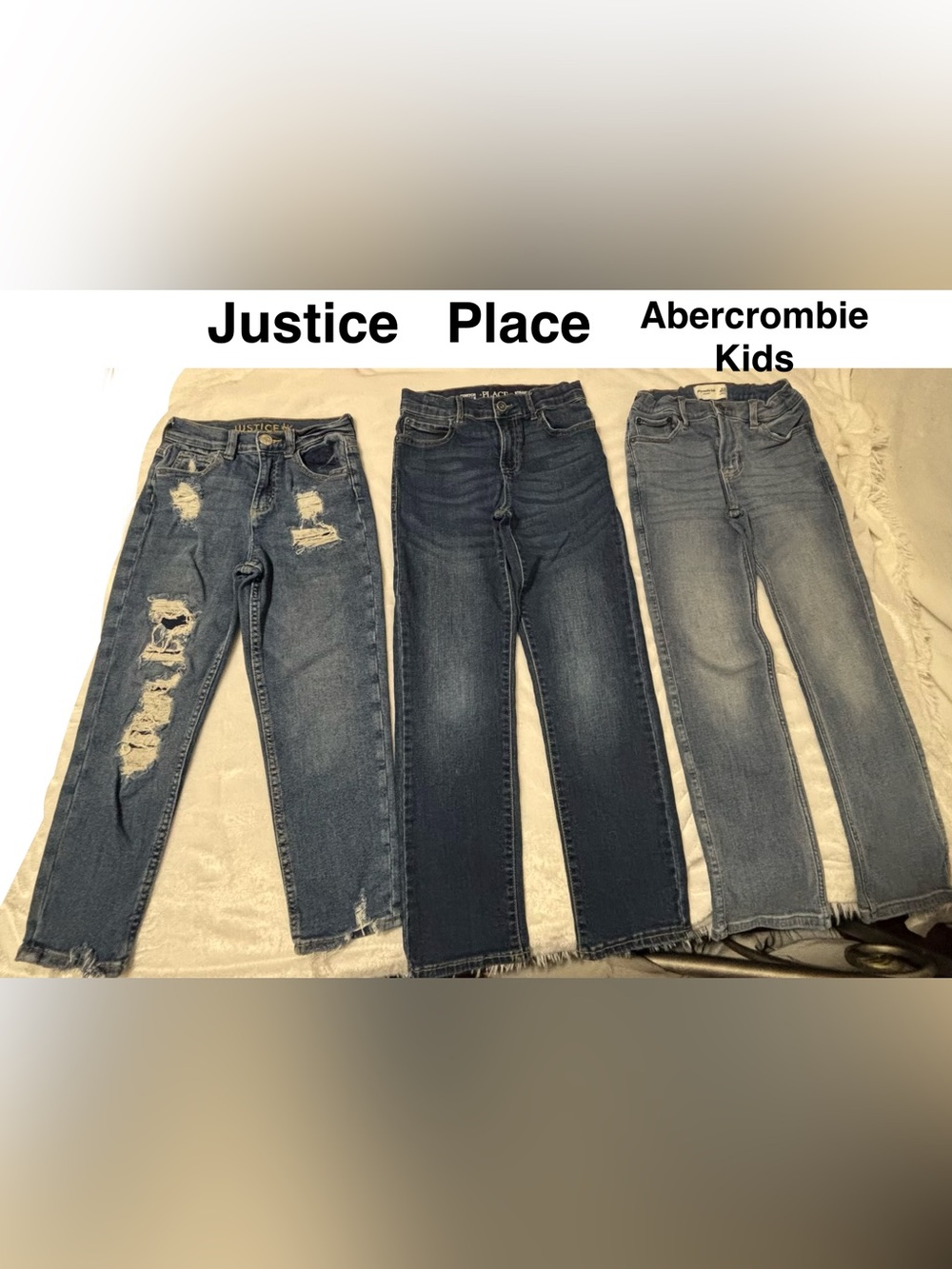 Girls-Kids Jeans | Bundle of 3 | Justice, Place & Abercrombie Kids GUC